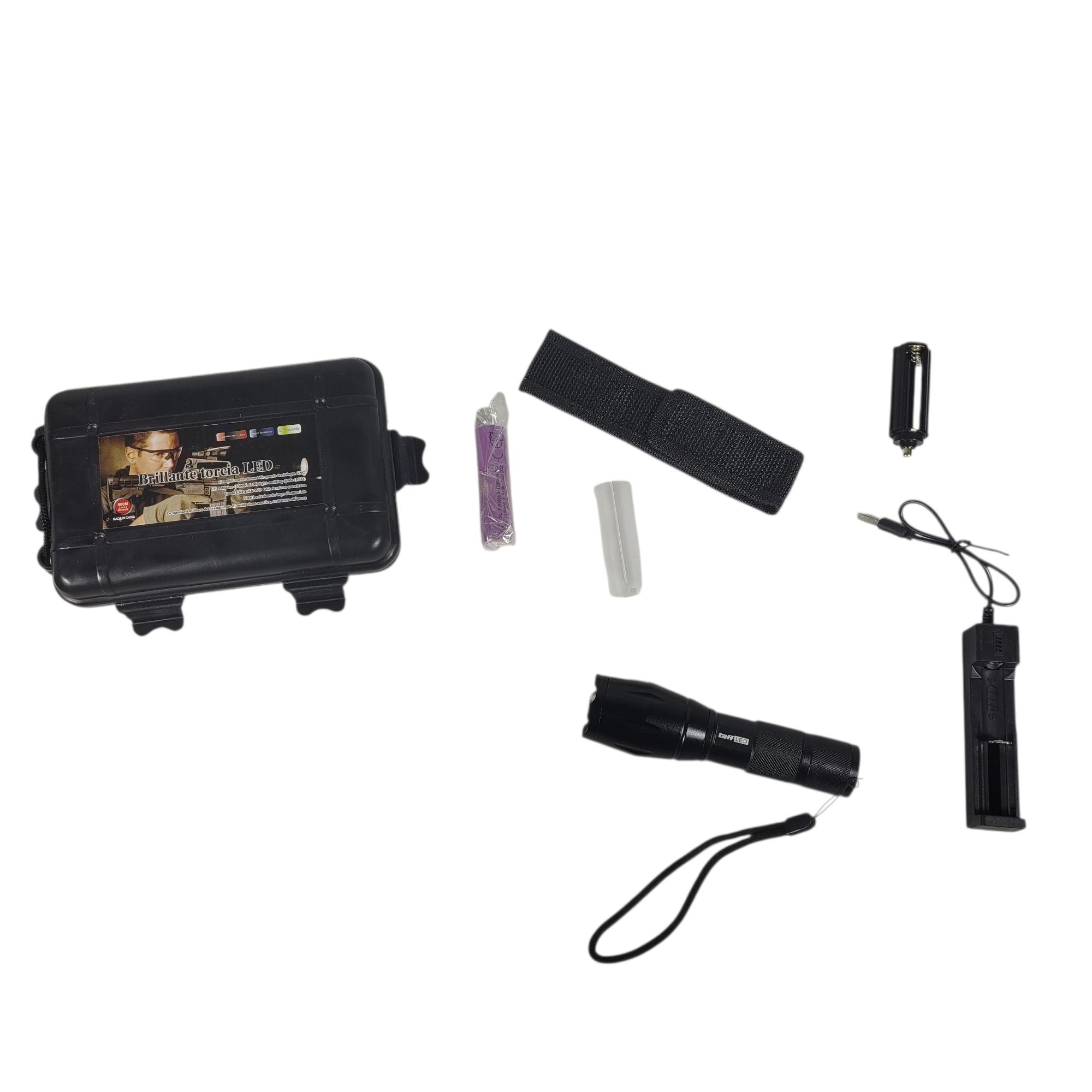 TaffLED Senter LED Flashlight Cree XM-T6 with Baterai dan Charger - E17 Gambar produk TaffLED Senter LED Flashlight Cree XM-T6 with Baterai dan Charger - E17