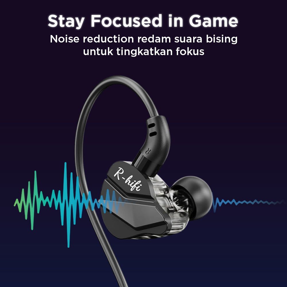 VAORLO Earphone Gaming Wired Type C HiFi Surround Sound Detachable Mic - G62 Gambar produk VAORLO Earphone Gaming Wired Type C HiFi Surround Sound Detachable Mic - G62 - 3