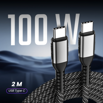 Januel Kabel Data USB Type C Multifungsi Fast Charging Braided 100W 2M - Jn54