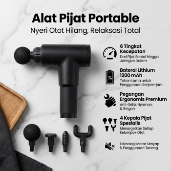 Gambar produk LEHIKO Alat Pijat Genggam Portable Electric Gun Massage Rechargeable - KH-320
