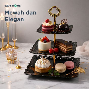 TaffHOME Rak Kue Susun 3 Tingkat Detachable Plate Cake Stand Display - MG-3