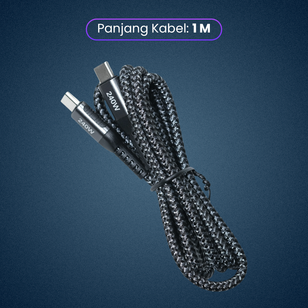 Gambar produk IBEN Kabel Data USB Type C Multifungsi Fast Charging Braided 240W 1M - GTG01