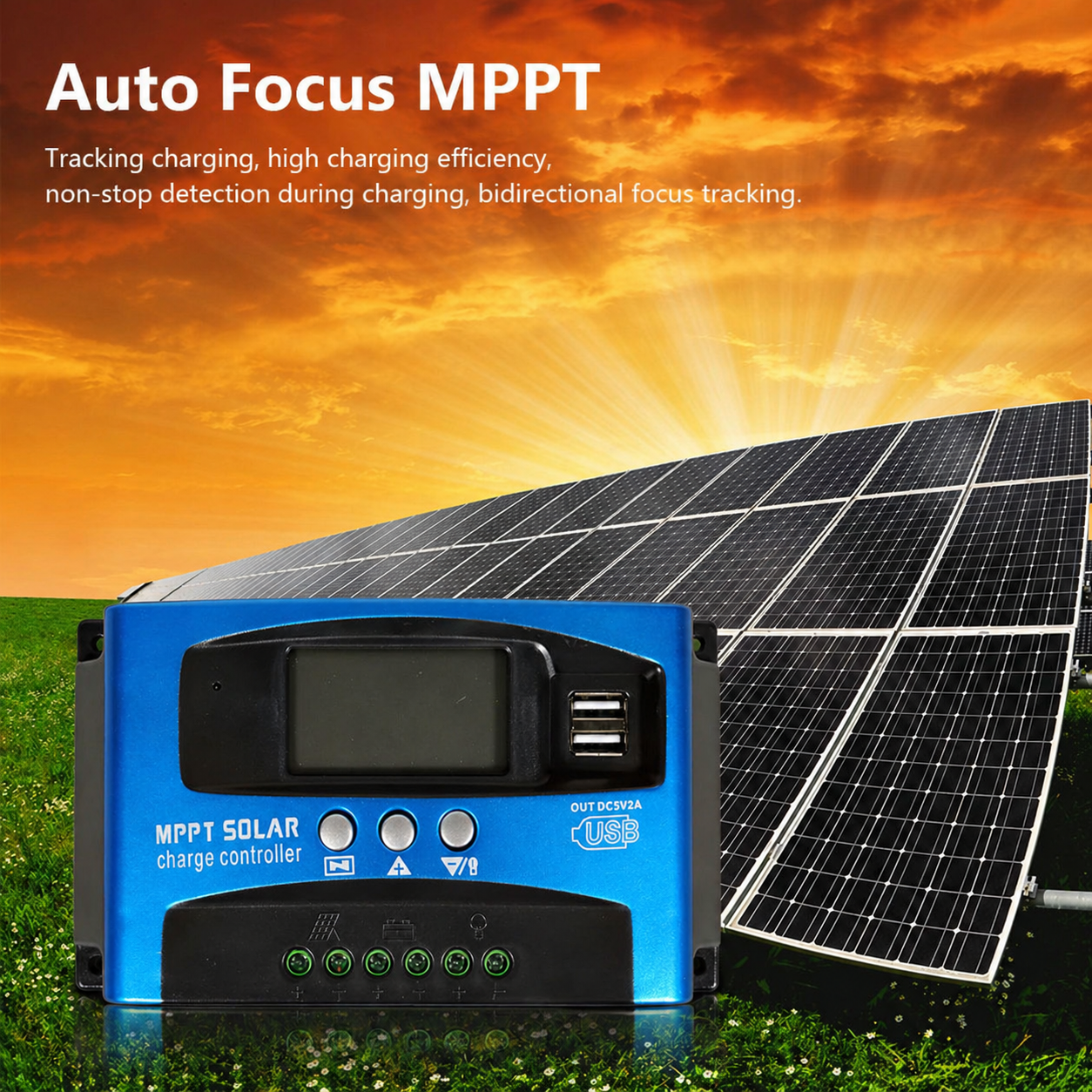 SolaBright MPPT Solar Charger Controller Regulator 2 USB LCD 12/24V 30A - MPS36 Gambar produk SolaBright MPPT Solar Charger Controller Regulator 2 USB LCD 12/24V 30A - MPS36 - 4