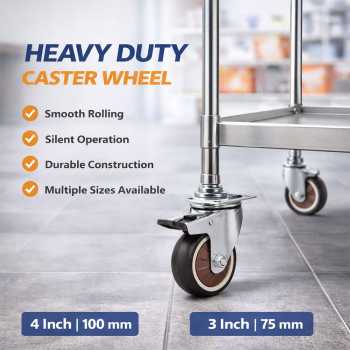 CASTRY Roda Kastor Soft Rubber Caster Wheel Flat With Brake TPR - C30