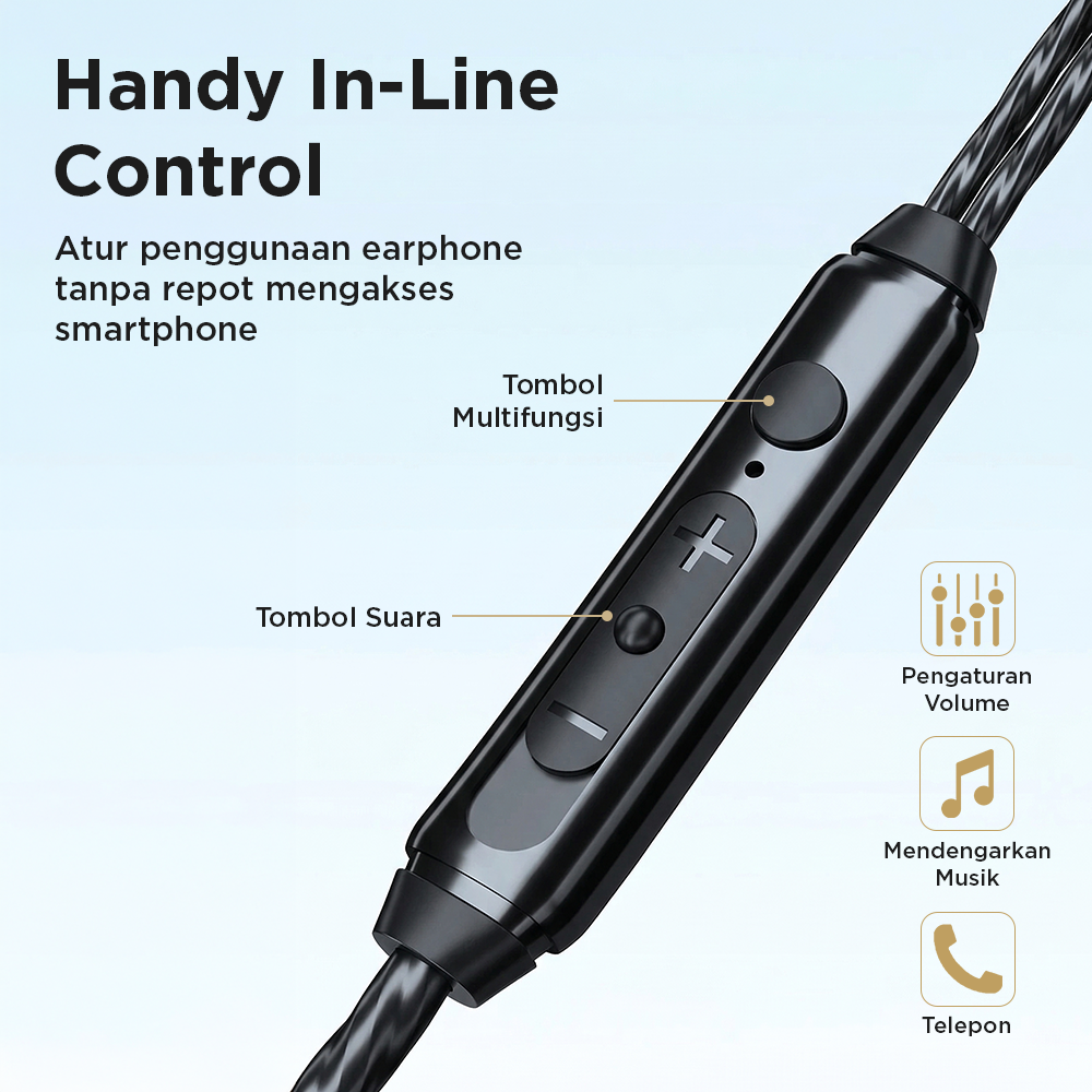 WKZ Earphone In-Ear Subwoofer Gaming Computer Sports with Mic USB Type C - S16 Gambar produk WKZ Earphone In-Ear Subwoofer Gaming Computer Sports with Mic USB Type C - S16 - 3