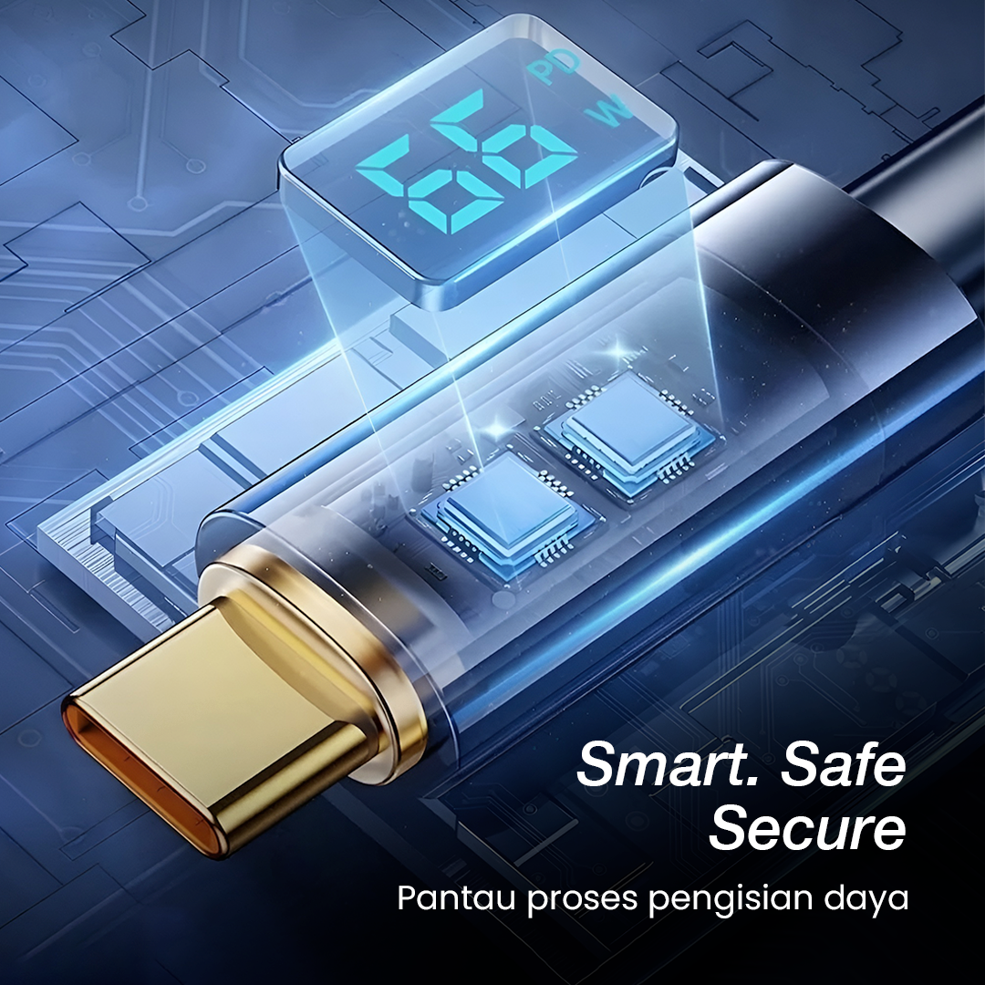 Gambar produk INXAMY Kabel Charger USB Type C Fast Charging Braided 66W 1.2M - XM66