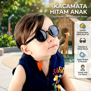 WFJIA Kacamata Hitam Anak Anti UV Round Vintage Style - WF52