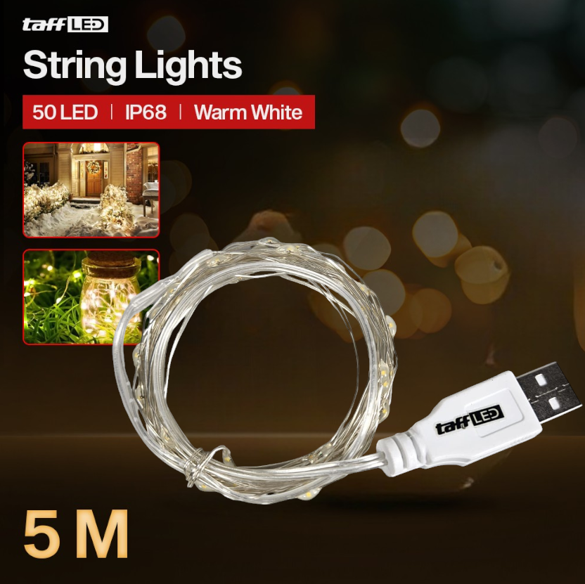 TaffLED Lampu Hias String Lights Waterproof USB Power 50 LED 5M - SZ Gambar produk TaffLED Lampu Hias String Lights Waterproof USB Power 50 LED 5M - SZ - Utama
