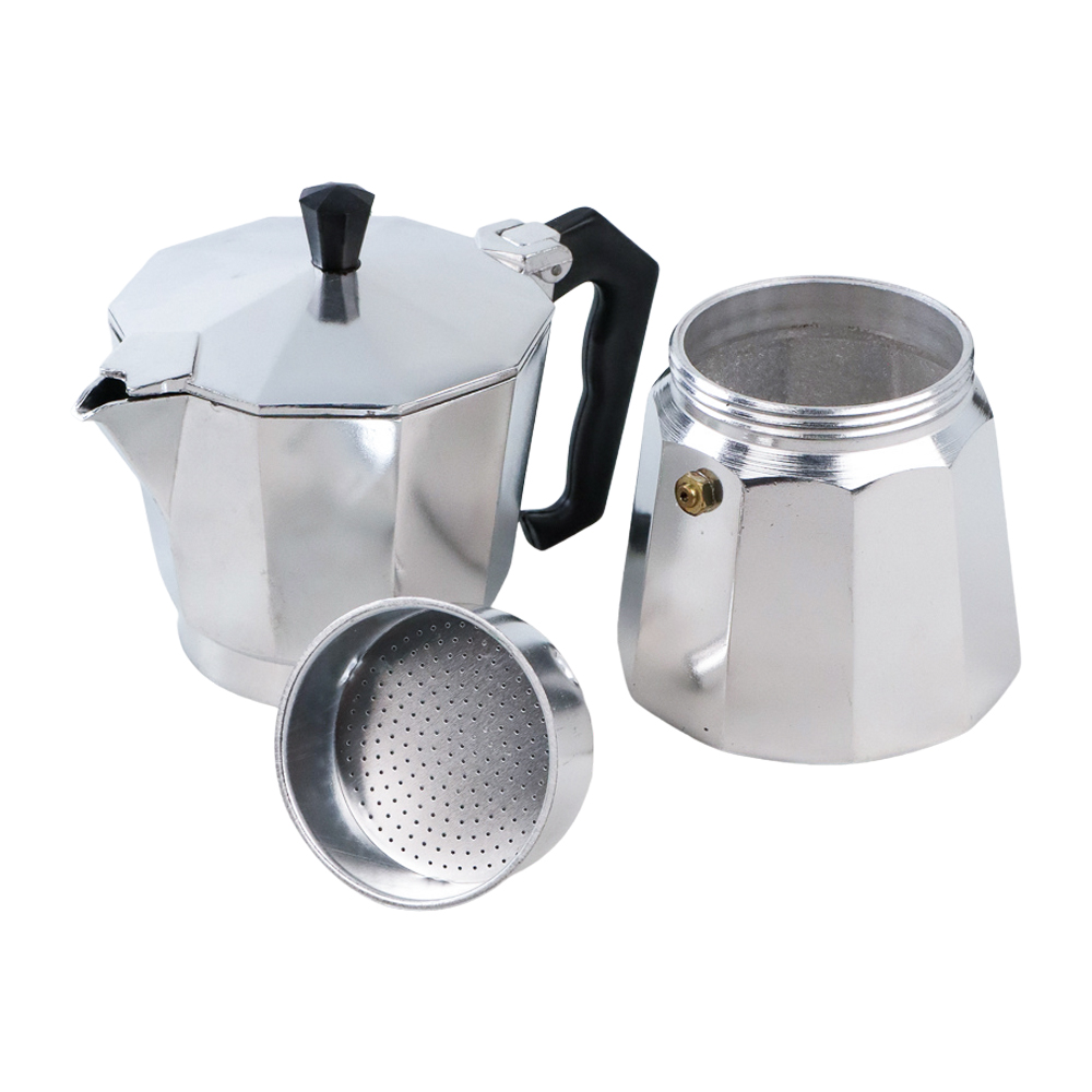 One Two Cups Moka Pot Teko Kopi Espresso Coffee Maker Stovetop 6 Cup 300ml - MX001 Gambar produk One Two Cups Moka Pot Teko Kopi Espresso Coffee Maker Stovetop 6 Cup 300ml - MX001