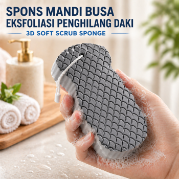 TTLIE Spons Mandi Busa Eksfoliasi Penghilang Daki 3D Soft Scrub Sponge - T3