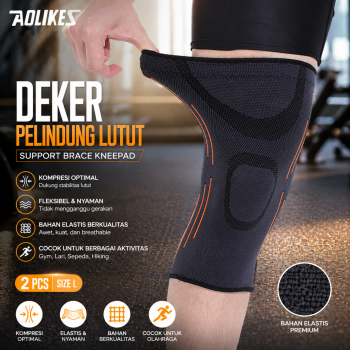AOLIKES Deker Pelindung Lutut Support Brace Kneepad Gym Fitness 2 PCS - 7719