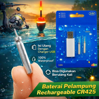 Litokala Baterai Pelampung Pancing LED Rechargeable CR425 USB Charger - LK25