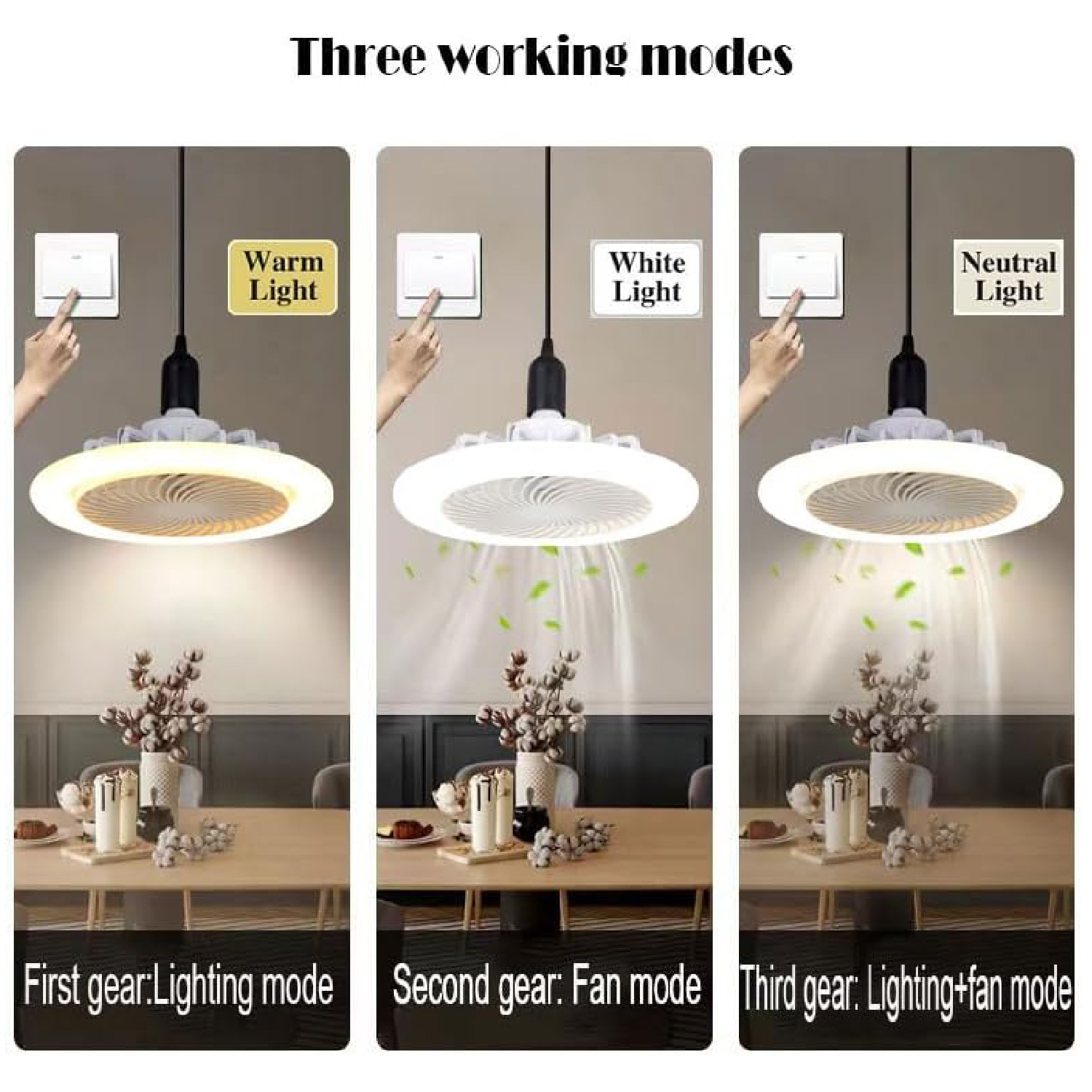 Gambar produk JOYINLED Kipas Angin Gantung Lampu LED 3in1 Color with Remote Control - JY217