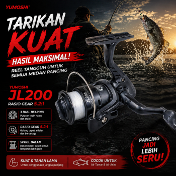 YUMOSHI Reel Pancing Spinning 3+1 Ball Bearing Fishing Reel 5.2:1 200 - JL200