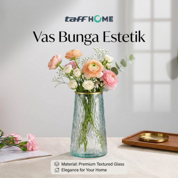 TaffHOME Vas Bunga Kaca Silinder Tree Nordic Simple Glass Vase - QT072