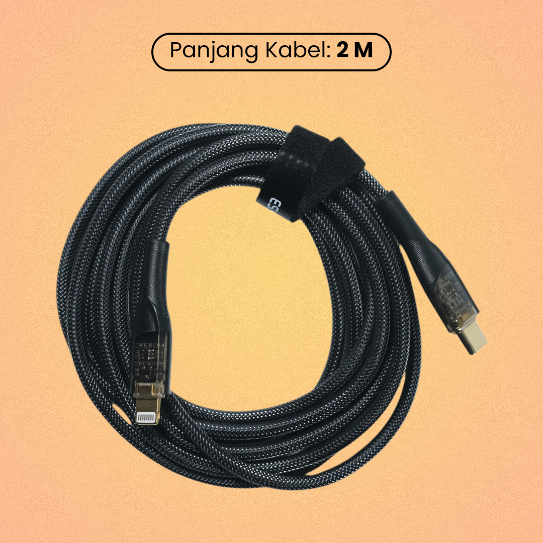 Gambar produk ESSAGER Kabel Data Type C to Lightning PD Quick Charging LED 29W 3A 2M - ES-X29 - 7
