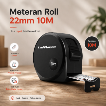 Taffware Meteran Roll Tukang Bangunan Measuring Tape Auto Lock - DSH-19