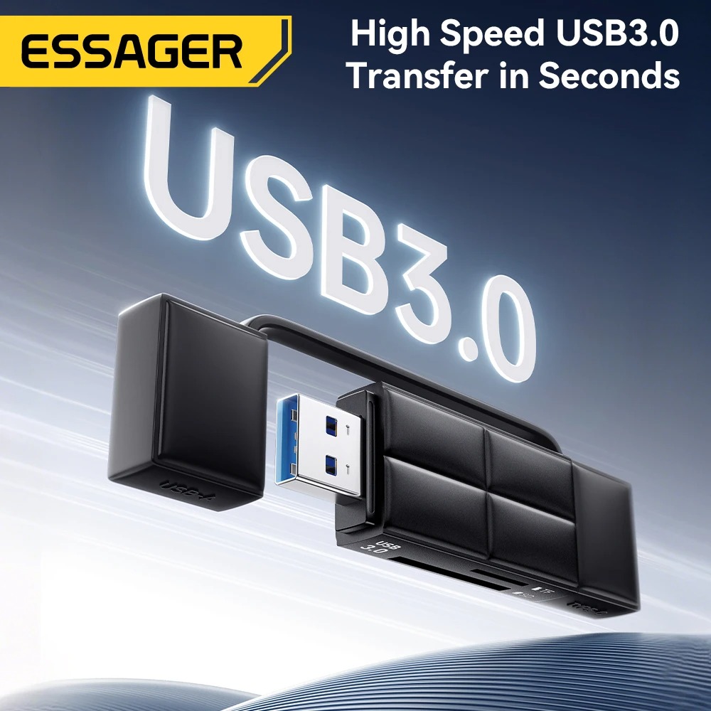 Gambar produk ESSAGER Card Reader 2in1 USB A Type C OTG USB 3.0 SD TF Card - ES-DK01