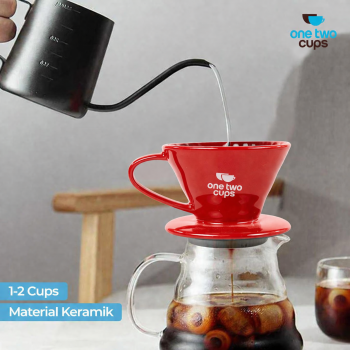 One Two Cups V60 Coffee Dripper Alat Seduh Kopi Manual Brew Keramik - ZM-639