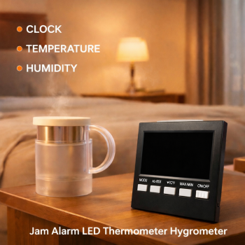 Gambar produk Jam Alarm LED Thermometer Hygrometer Forecast Weather Station - 2159T
