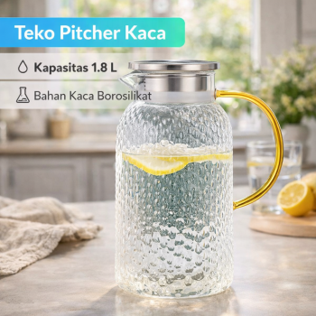 One Two Cups Teko Pitcher Kaca Tahan Panas Api Heat Proof Water Jug - BR-11