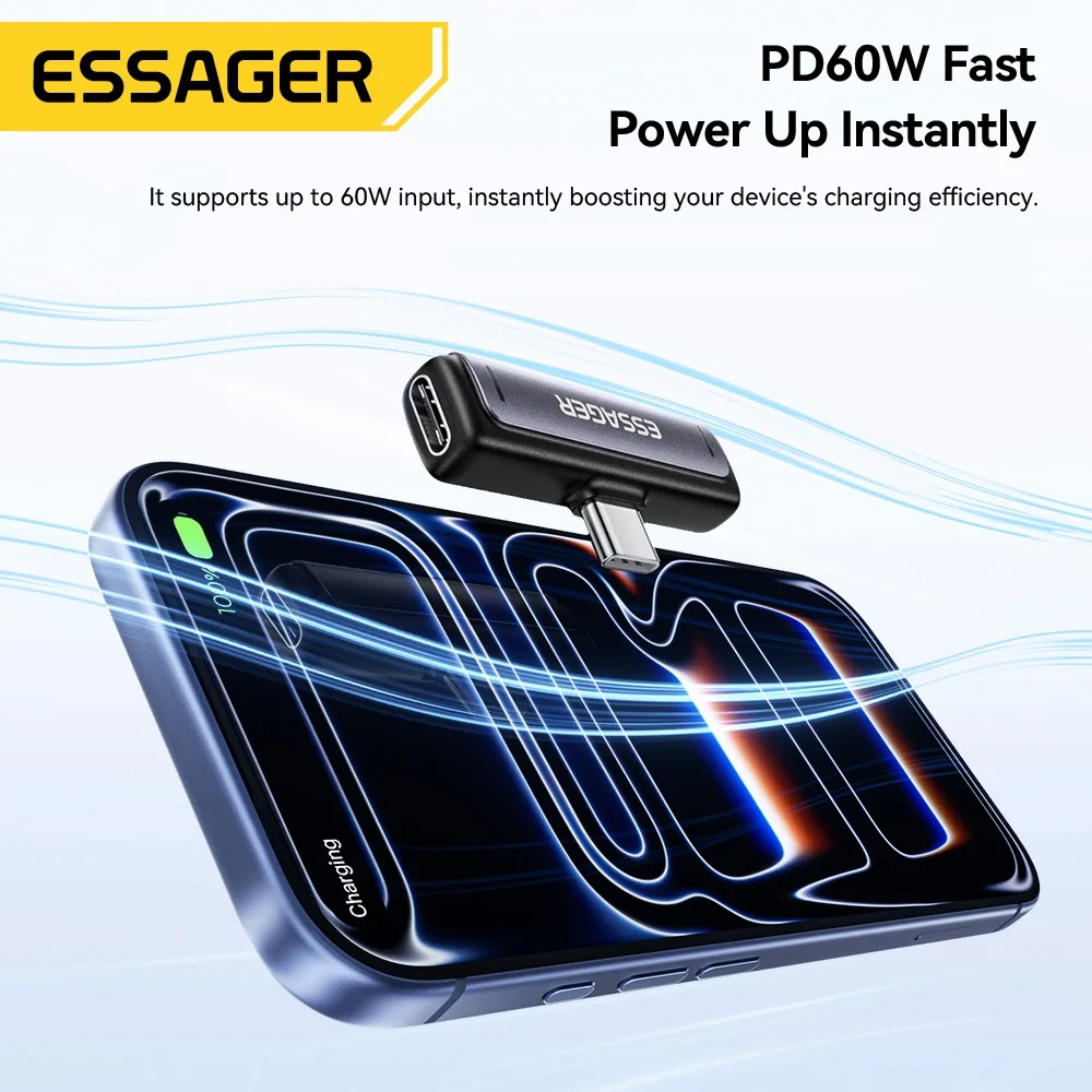 Gambar produk ESSAGER Adaptor Converter Audio OTG Type C to Type C 3.5 mm 2in1 60W - ES-OTG38