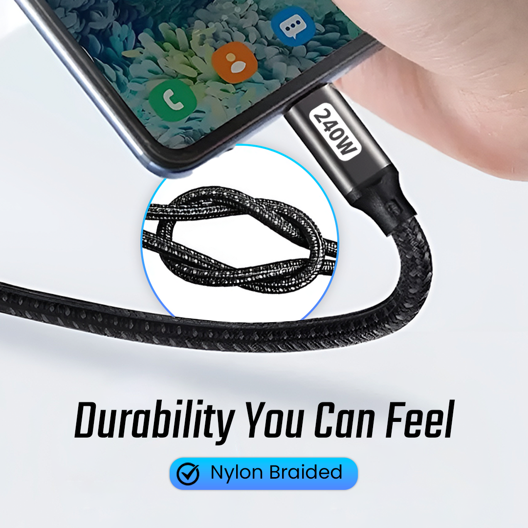 Gambar produk BYTE Kabel Data Type C to Type C Fast Charging PD 240W 1.5M - BY-24