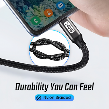 Gambar produk BYTE Kabel Data Type C to Type C Fast Charging PD 240W 1.5M - BY-24