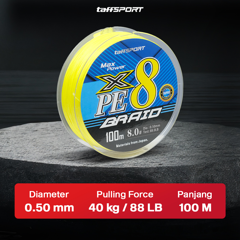 TaffSPORT Senar Pancing PE 8 Braided Strand Fishing Line 100M 8.0 - X8 Gambar produk TaffSPORT Senar Pancing PE 8 Braided Strand Fishing Line 100M 8.0 - X8 - 5