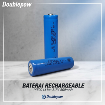 Doublepow Baterai Rechargeable 14500 Li-Ion 3.7V 500mAh 1 PCS