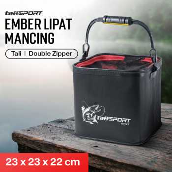 TaffSPORT Ember Lipat Mancing Ikan Folding Bucket Handle 23x23x22cm - WF125
