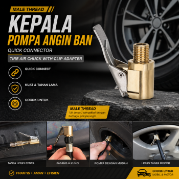 Deemount Kepala Pompa Angin Ban Air Chuck Lock Brass Adapter - DK03