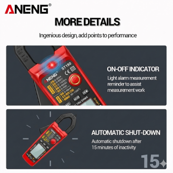 Gambar produk ANENG Digital Multimeter Tang Ampere Voltage NCV Tester Clamp - ST190