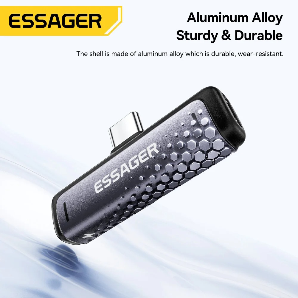 Gambar produk ESSAGER Adaptor Converter Audio OTG Type C to Type C 3.5 mm 2in1 60W - ES-OTG38