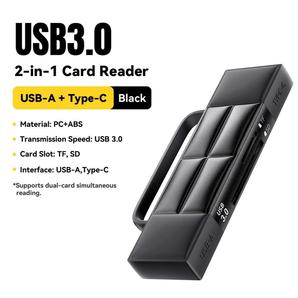 Gambar produk ESSAGER Card Reader 2in1 USB A Type C OTG USB 3.0 SD TF Card - ES-DK01