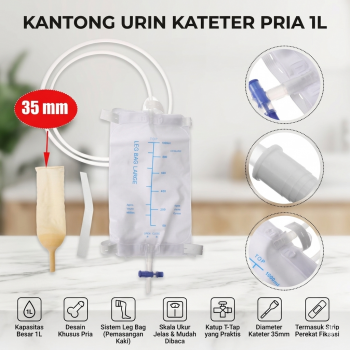ROSENICE Kantong Urin Kateter Pria Catheter Urinal Bag 1L - RN135