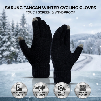 Gambar produk YRELS Sarung Tangan Touch Screen Winter Cycling Gloves Windproof - WR-10