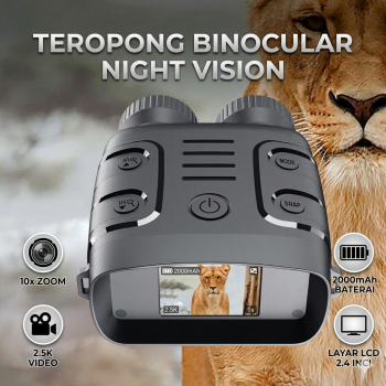 Djioyer Teropong Binocular Night Vision 10x Zoom 2.5K 2.4 Inch 2000mAh - R18