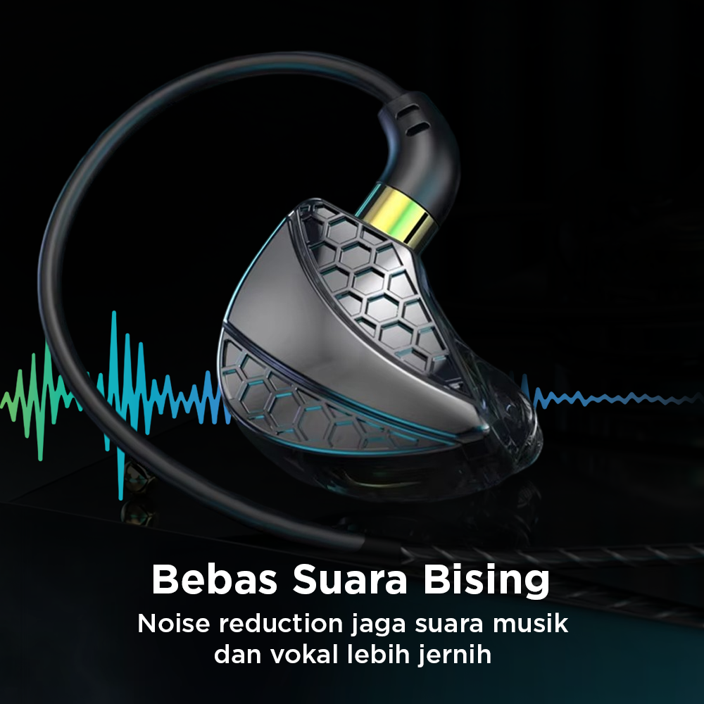 QKZ Earphone In-Ear Wired Detachable HiFi Surround Sound with Mic - Hi6T Gambar produk QKZ Earphone In-Ear Wired Detachable HiFi Surround Sound with Mic - Hi6T - 3