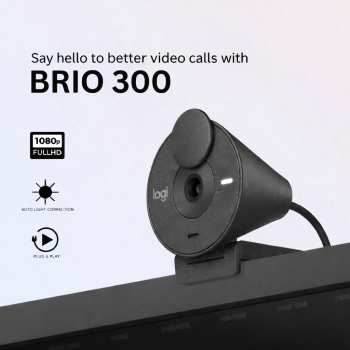 Gambar produk Logitech Webcam Full HD 1080P Noise Reducing Mic Auto Light Correction - Brio 300