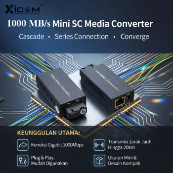 Gambar produk Xicom Gigabit Fiber Optical Ethernet Media Converter 1000MB/s - XC-MINI-GS