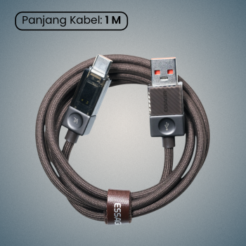 Gambar produk ESSAGER Kabel Data USB Type C Fast Charging LED Display 7A 100W 1M - ES-X76