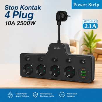 QIAOLIAN Stop Kontak Kabel USB Type C 10A 110-250V 2500W 8cm - QL-1119U/QL-1118U