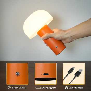 Gambar produk MAGCHARM Lampu Meja Hias Touch LED 3in1 Color Mushroom Lamp 1200mAh 3W - MG-12