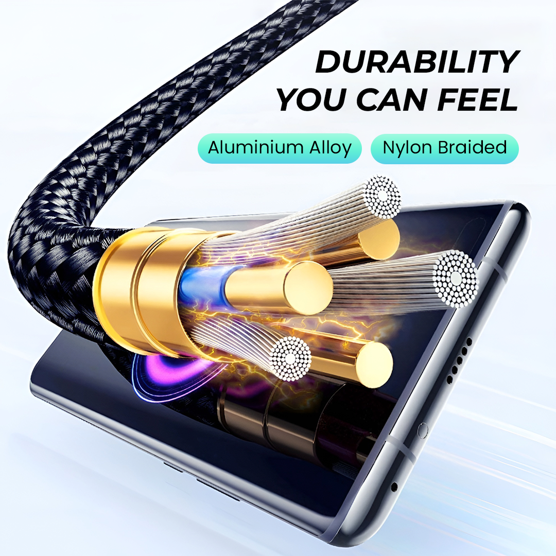 Gambar produk Toocki Kabel Charger USB A to USB Type C Fast Charging Braided 6A 66W 1M - TXCT-XY01/XYA01