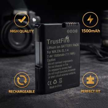 Gambar produk TrustFire Baterai Kamera Nikon Replacement 1500mAh (Replika 1:1) - EN-EL14