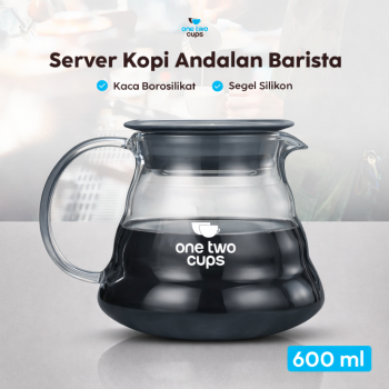 One Two Cups Coffee Server V60 Drip Pour Over Borosilicate Glass - SE101