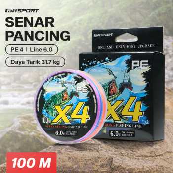 TaffSPORT Senar Pancing PE 4 Braided Strand Fishing Line 100M - X4