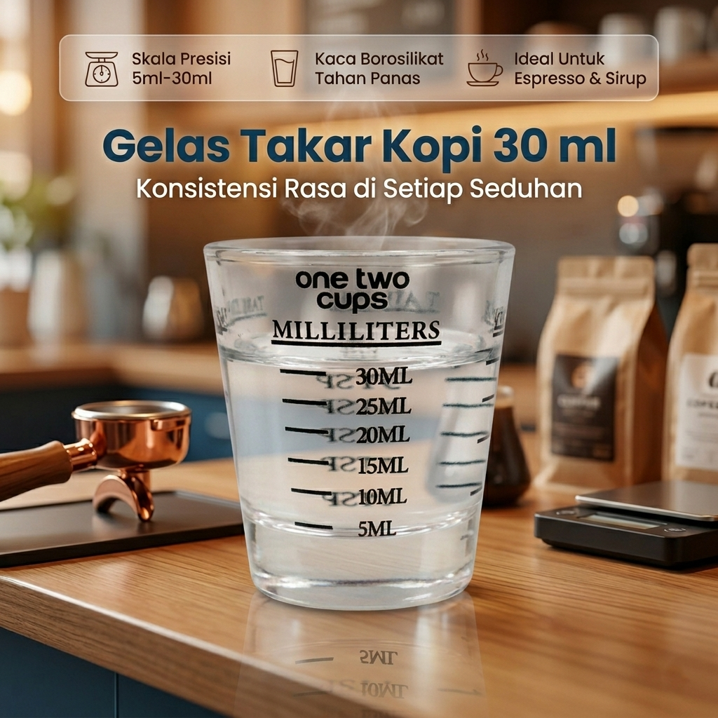 One Two Cups Gelas Takar Kopi Espresso Shot Measuring Cup 30ml - MD19 Gambar produk One Two Cups Gelas Takar Kopi Espresso Shot Measuring Cup 30ml - MD19 - Utama
