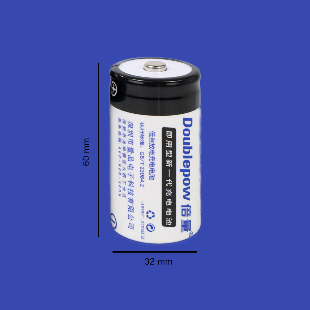 Doublepow Baterai Isi Ulang D Ni-CD Button Top 5500mAh 1.2V 2 PCS Gambar produk Doublepow Baterai Isi Ulang D Ni-CD Button Top 5500mAh 1.2V 2 PCS